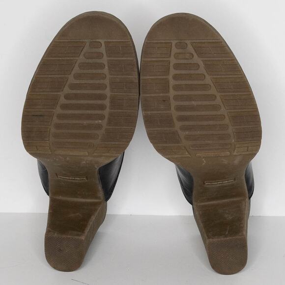 Roper Mule Clogs Leather Y2K 90s Western Boho Cottage Minimalist Heels Black 6.5 - Picture 6 of 7